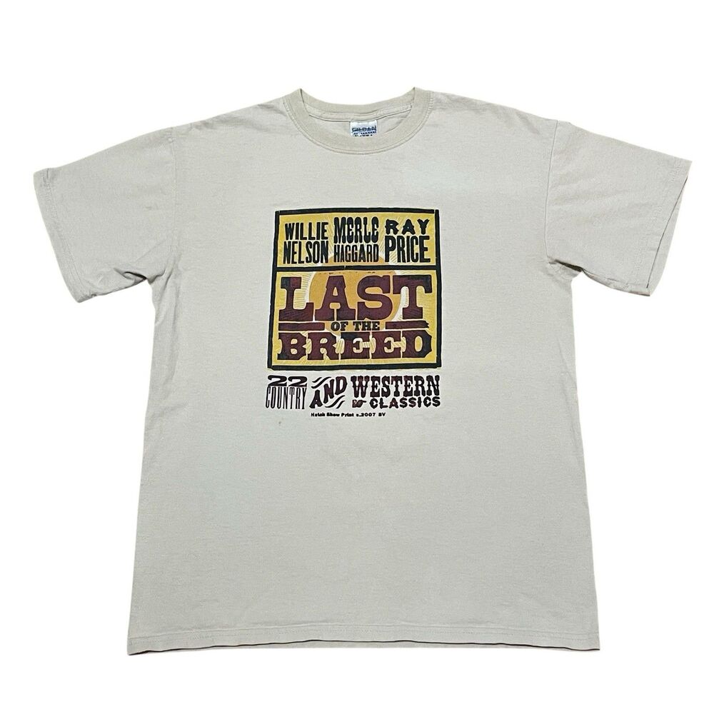 Willie Nelson Last of the Breed Tour Shirt Merle Ray Price 2007 Y2K Vintage